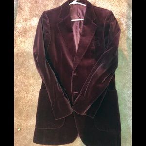 Yves Saint Laurent Maroon velvet blazer